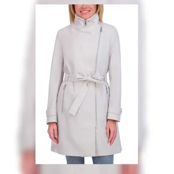 NWT Halston Women's Belted Trench Coat S (4-6) - Picture 2 of 12